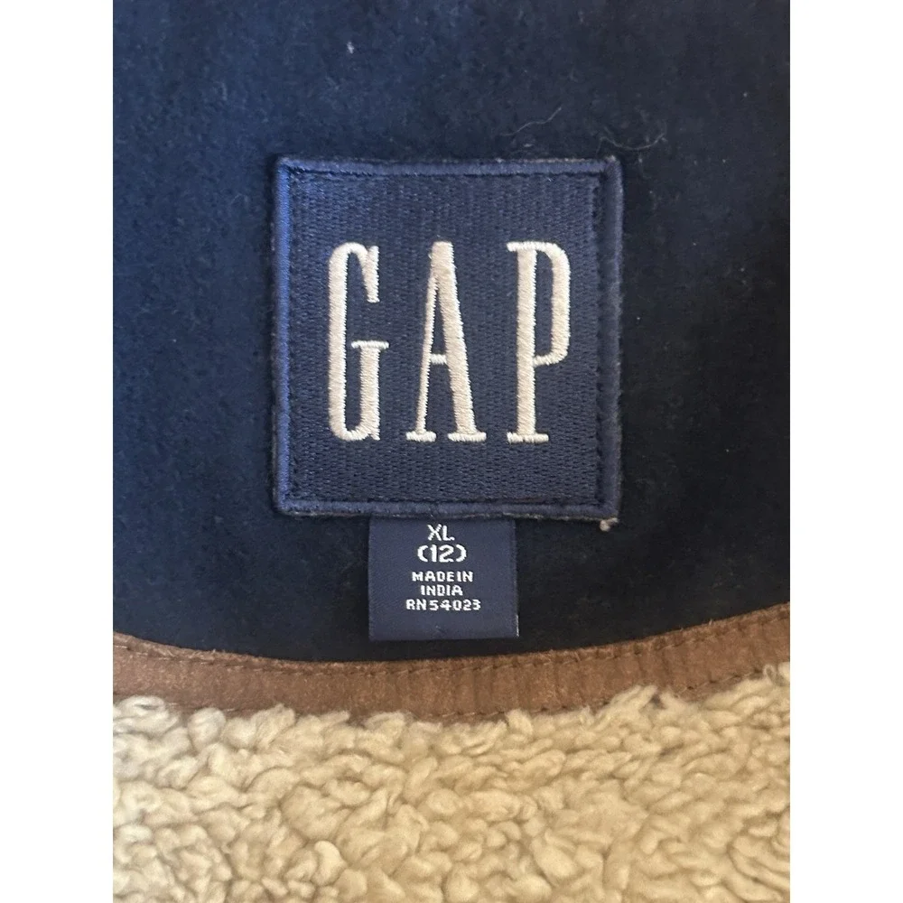 Gap Kids Youth Boys Blue Wool  Zip‎ Up Jacket with Pockets Size XL 12